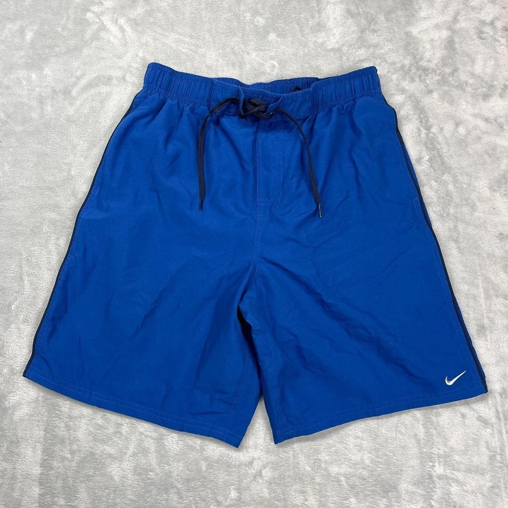 Nike Shorts Mens M Blue Mesh‎ Lined Board Swim Trunks Surf Unlimited Dri-Fit Y2K